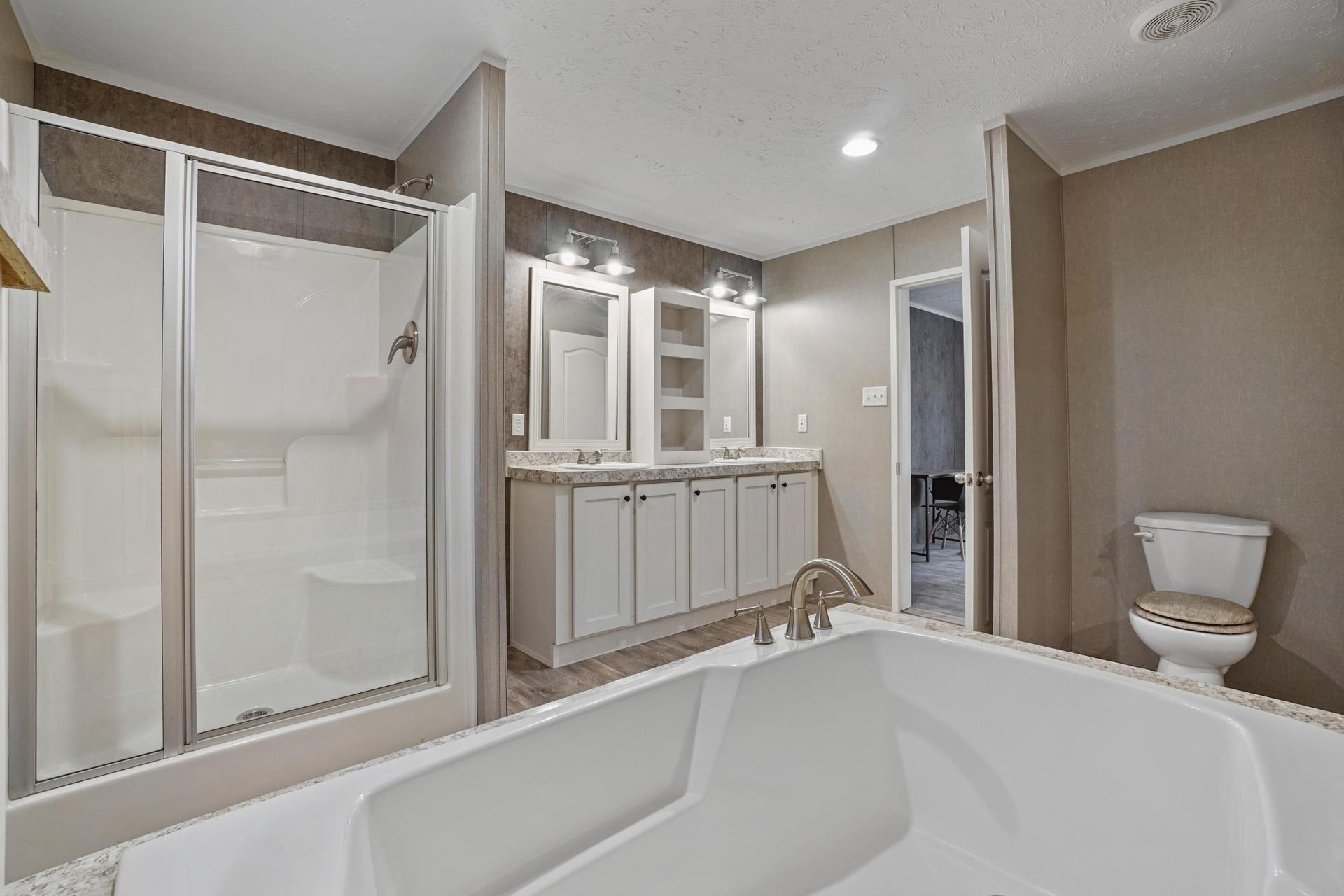 Huge master bathroom.