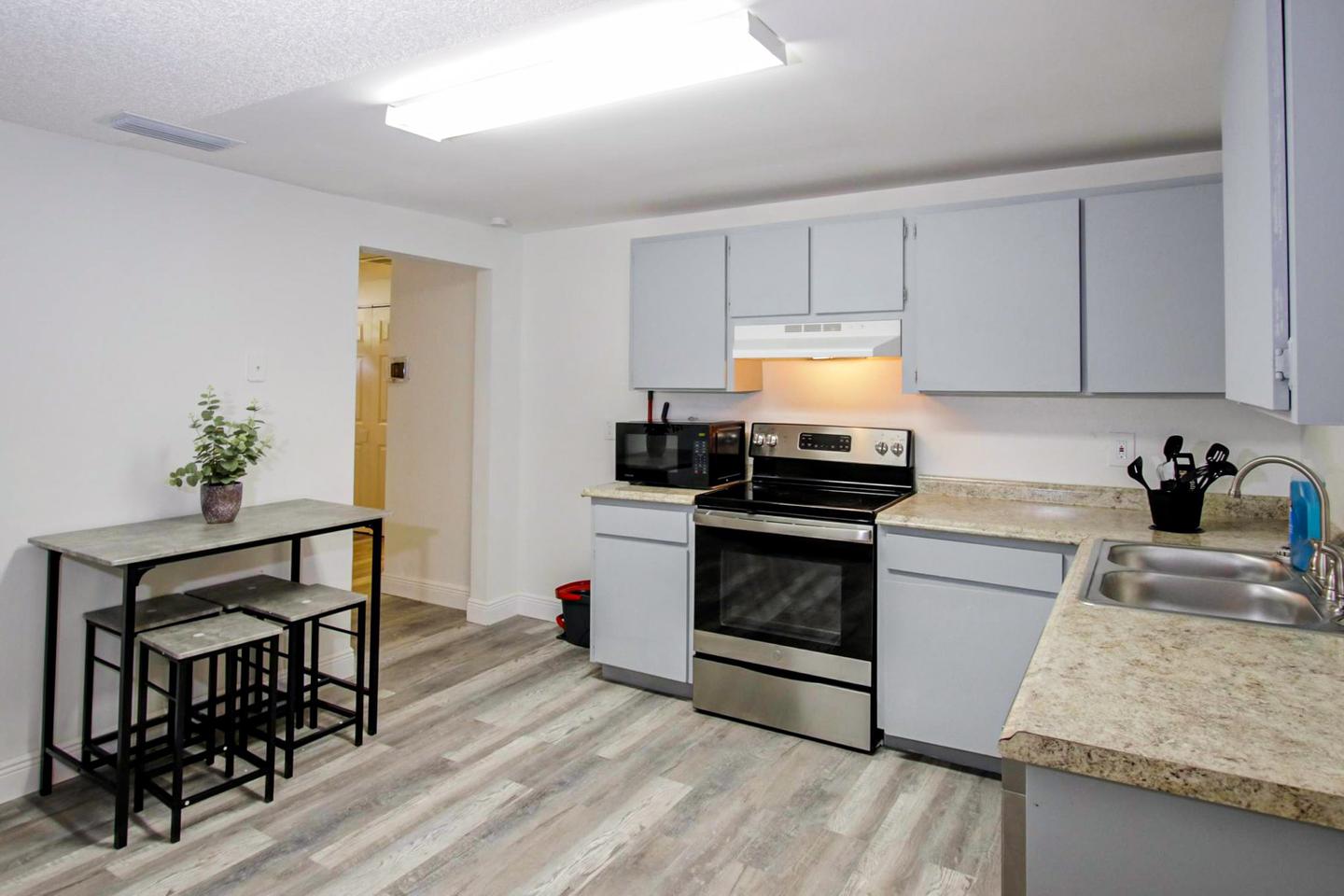 Common spaces including the kitchen