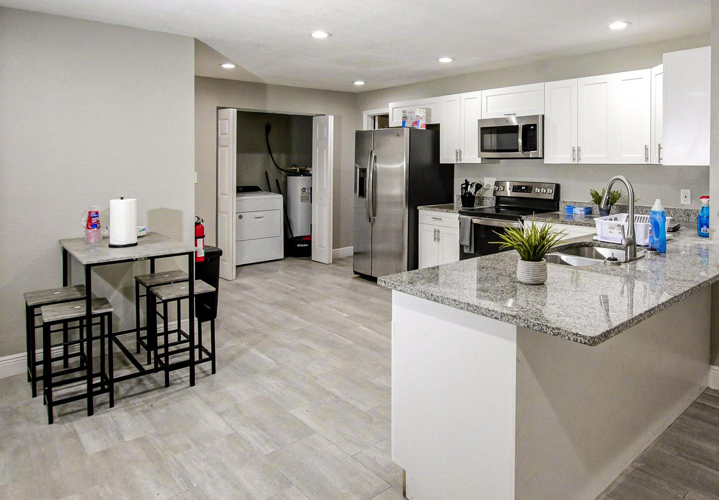 Common spaces including the kitchen