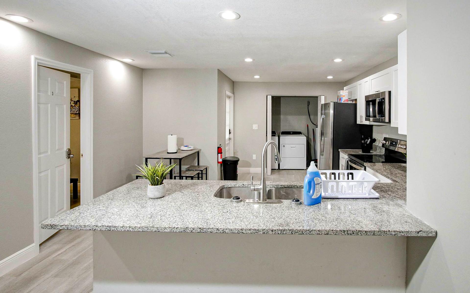Common spaces including the kitchen