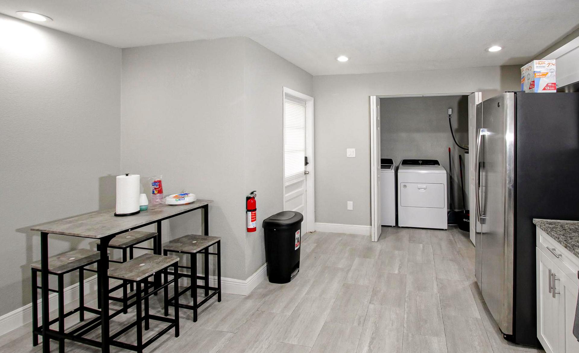 Common spaces including the kitchen