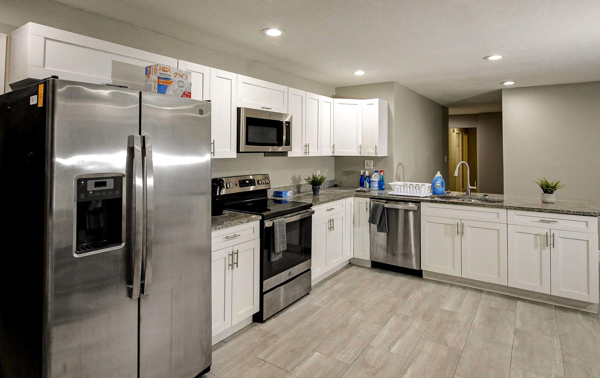 Common spaces including the kitchen