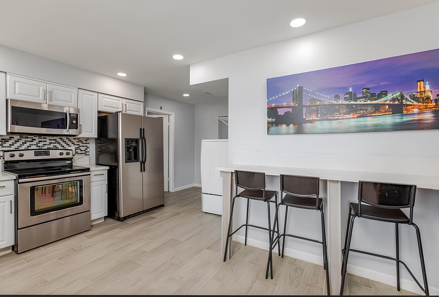 Common spaces including the kitchen