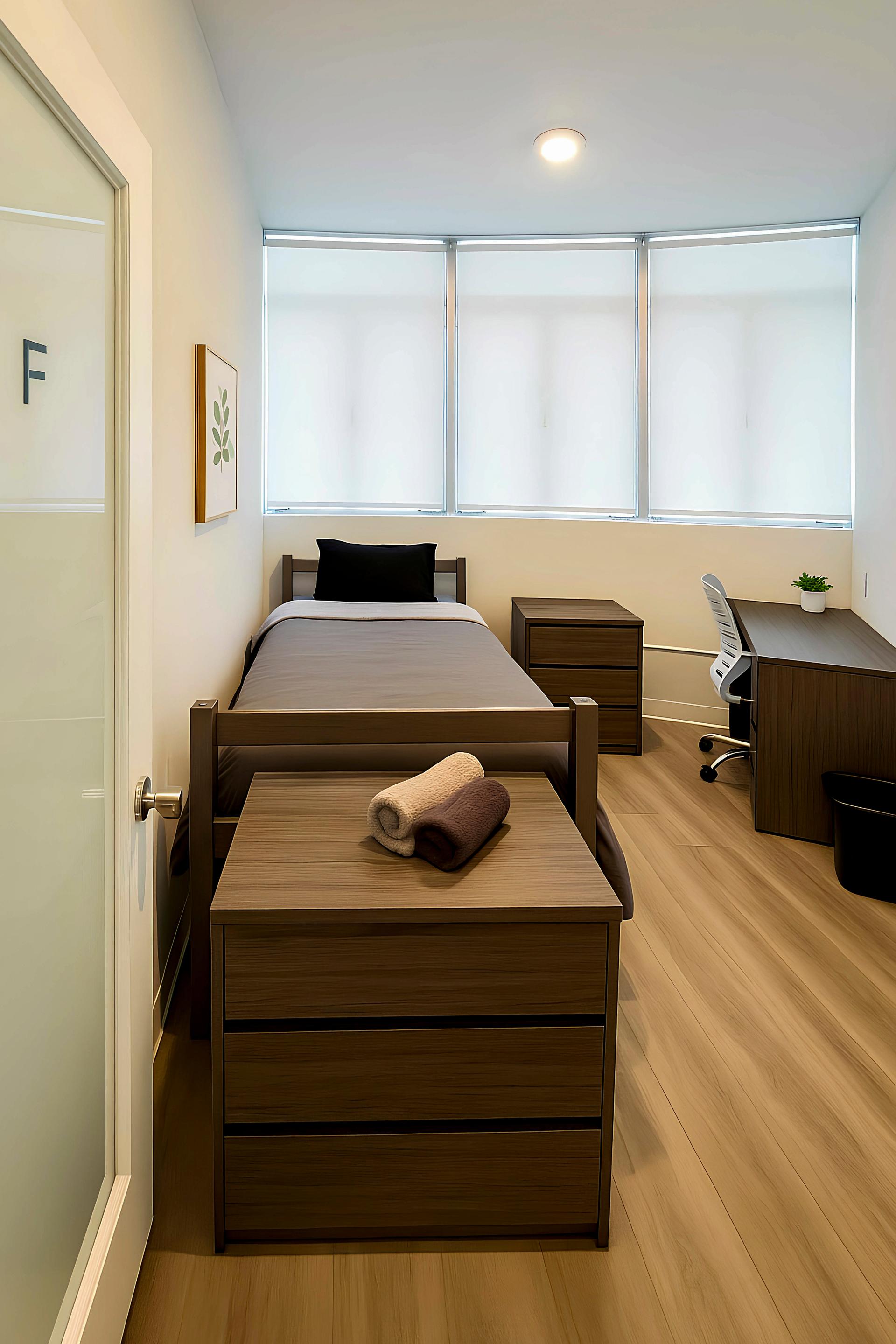 bedroom, detected:bed, window blind