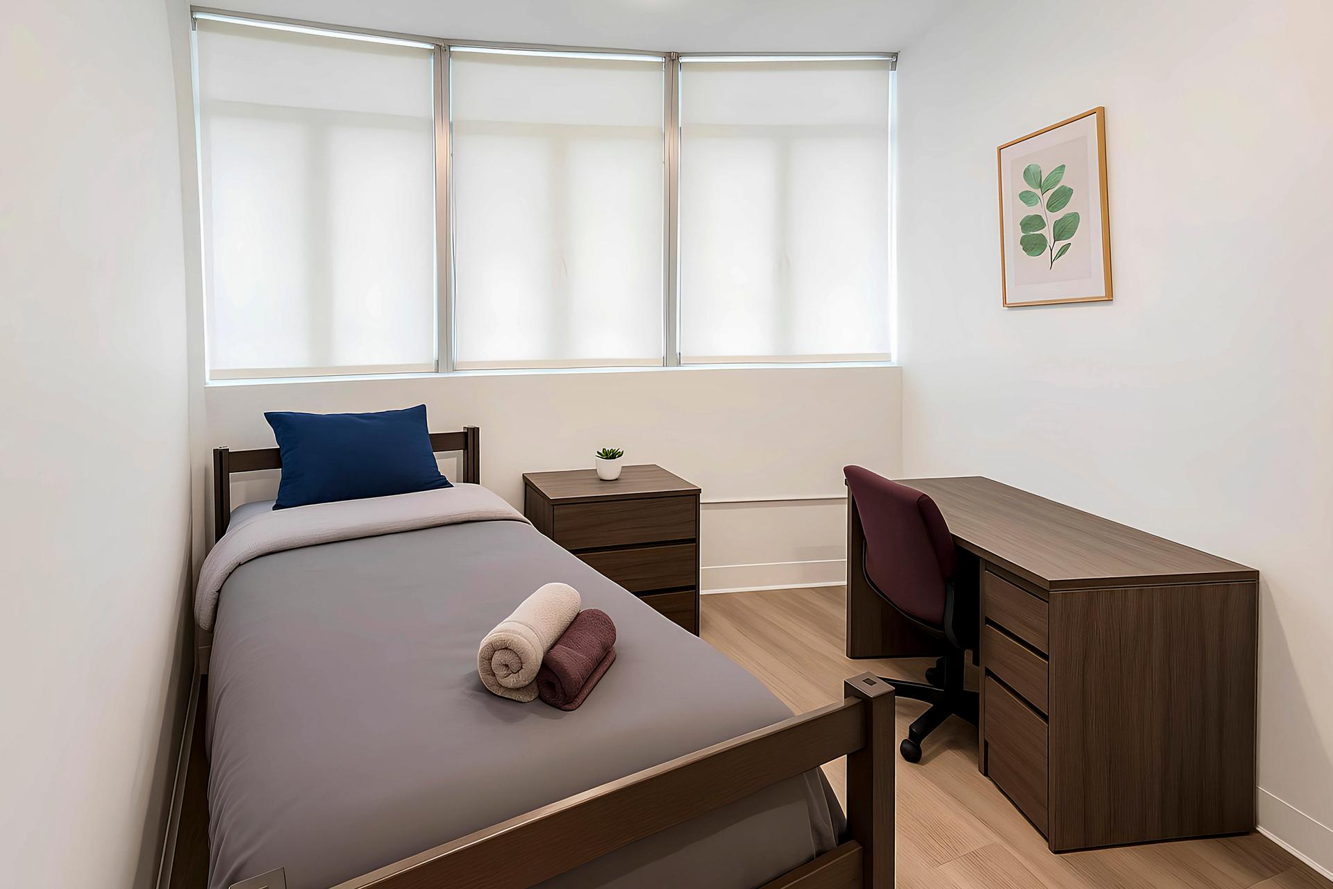 bedroom, detected:bed, window blind