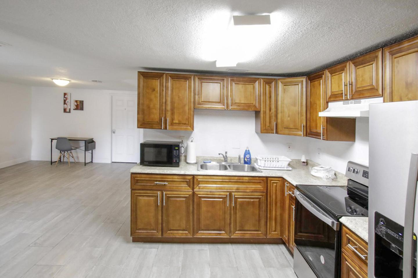 Common spaces including the kitchen