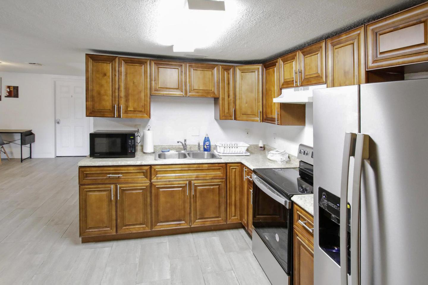 Common spaces including the kitchen