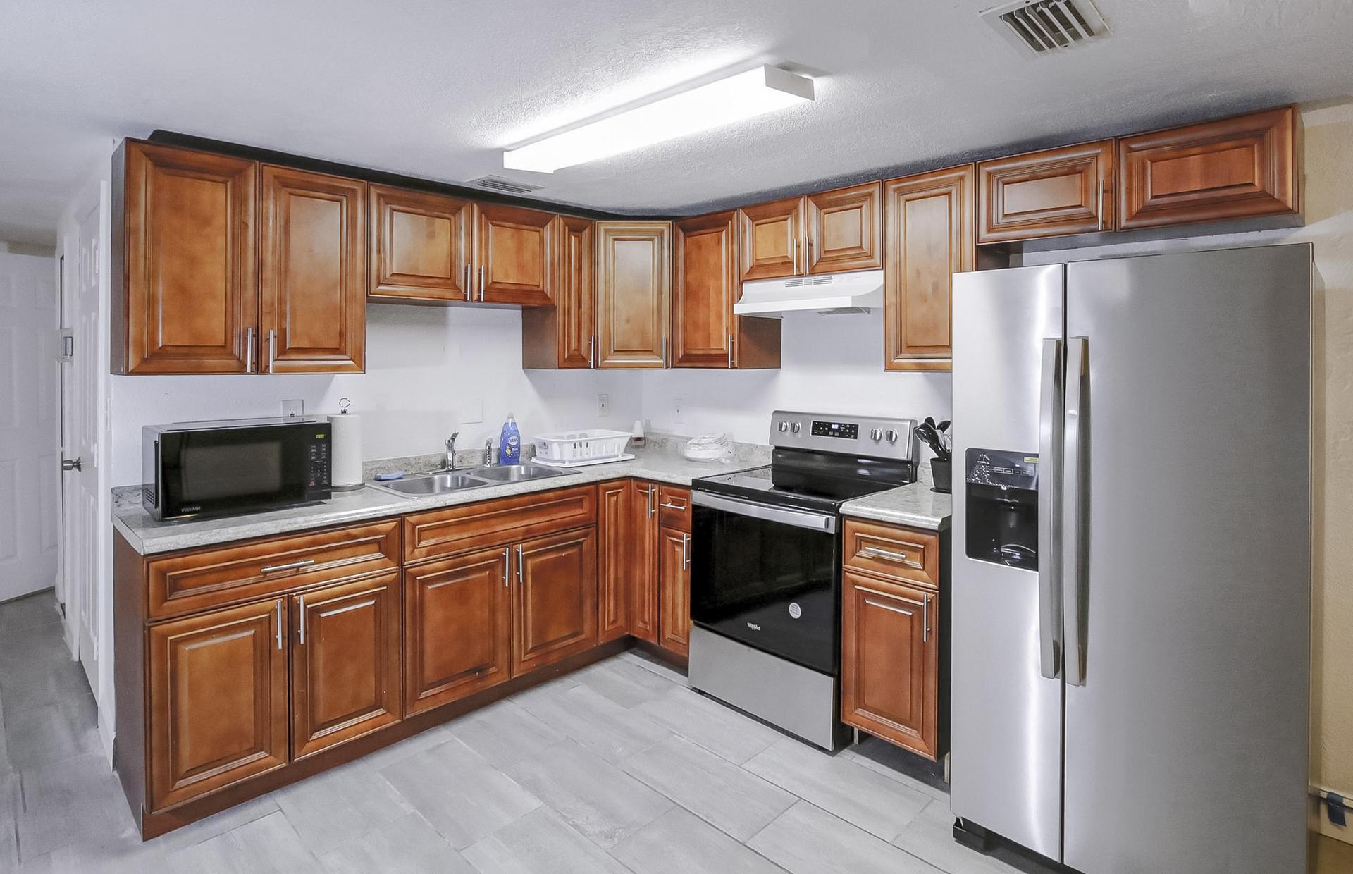 Common spaces including the kitchen