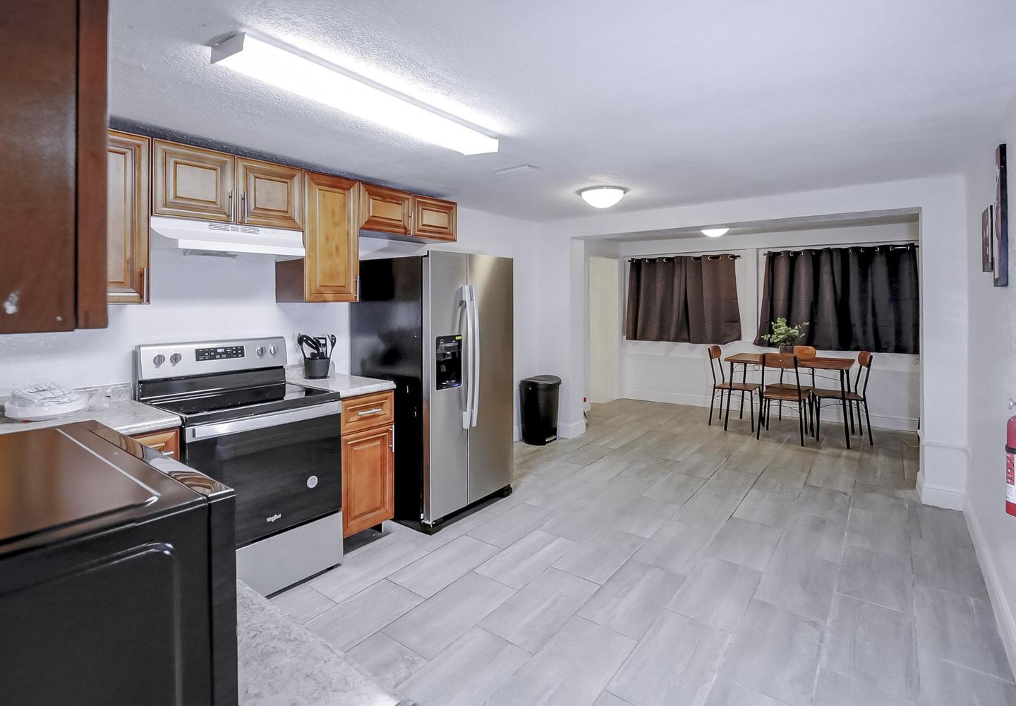 Common spaces including the kitchen
