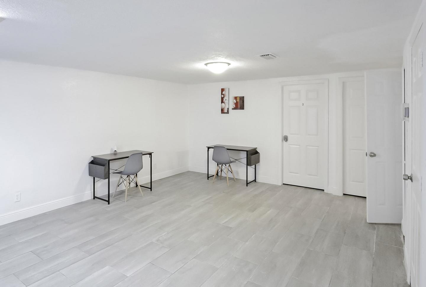 Common spaces including the kitchen