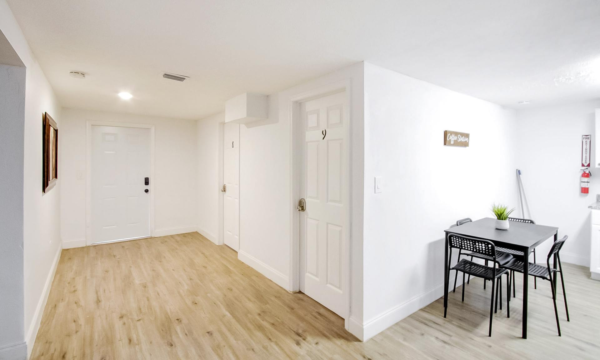 Common spaces including the kitchen