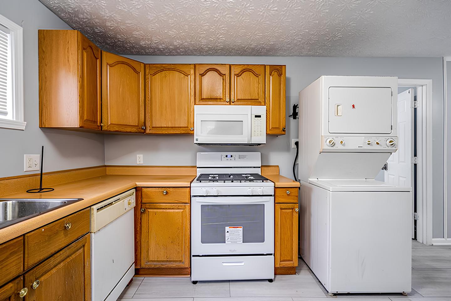 Common spaces including the kitchen