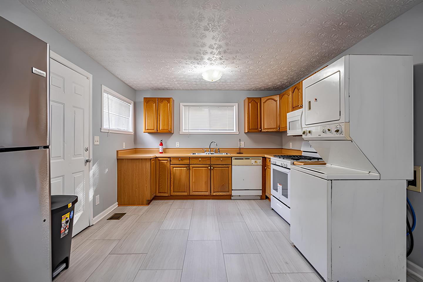 Common spaces including the kitchen