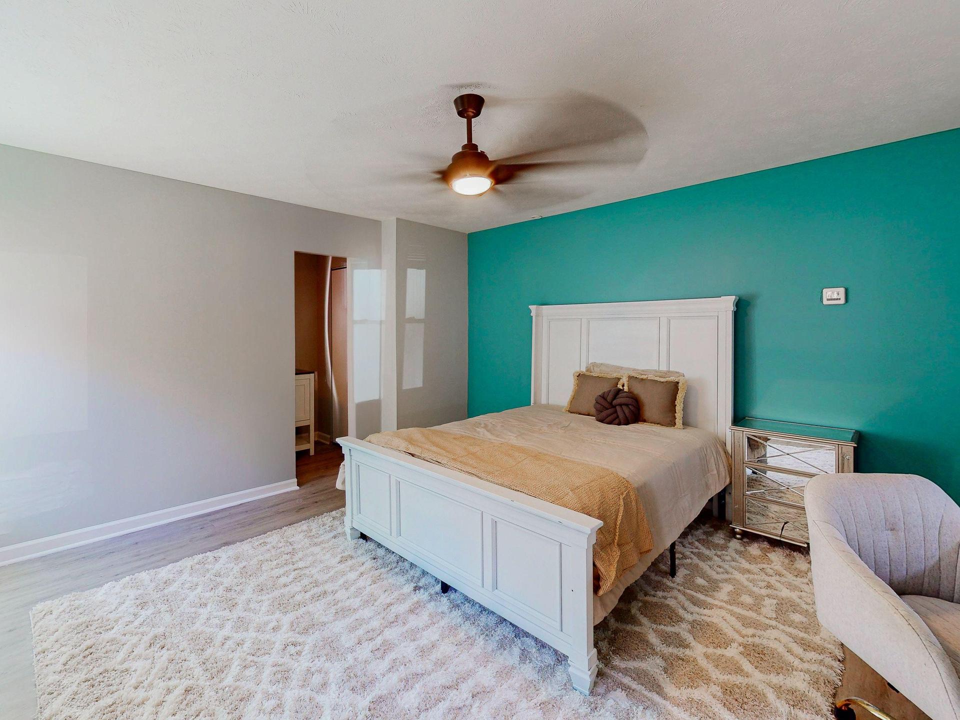 Beautiful accent wall brings color to room