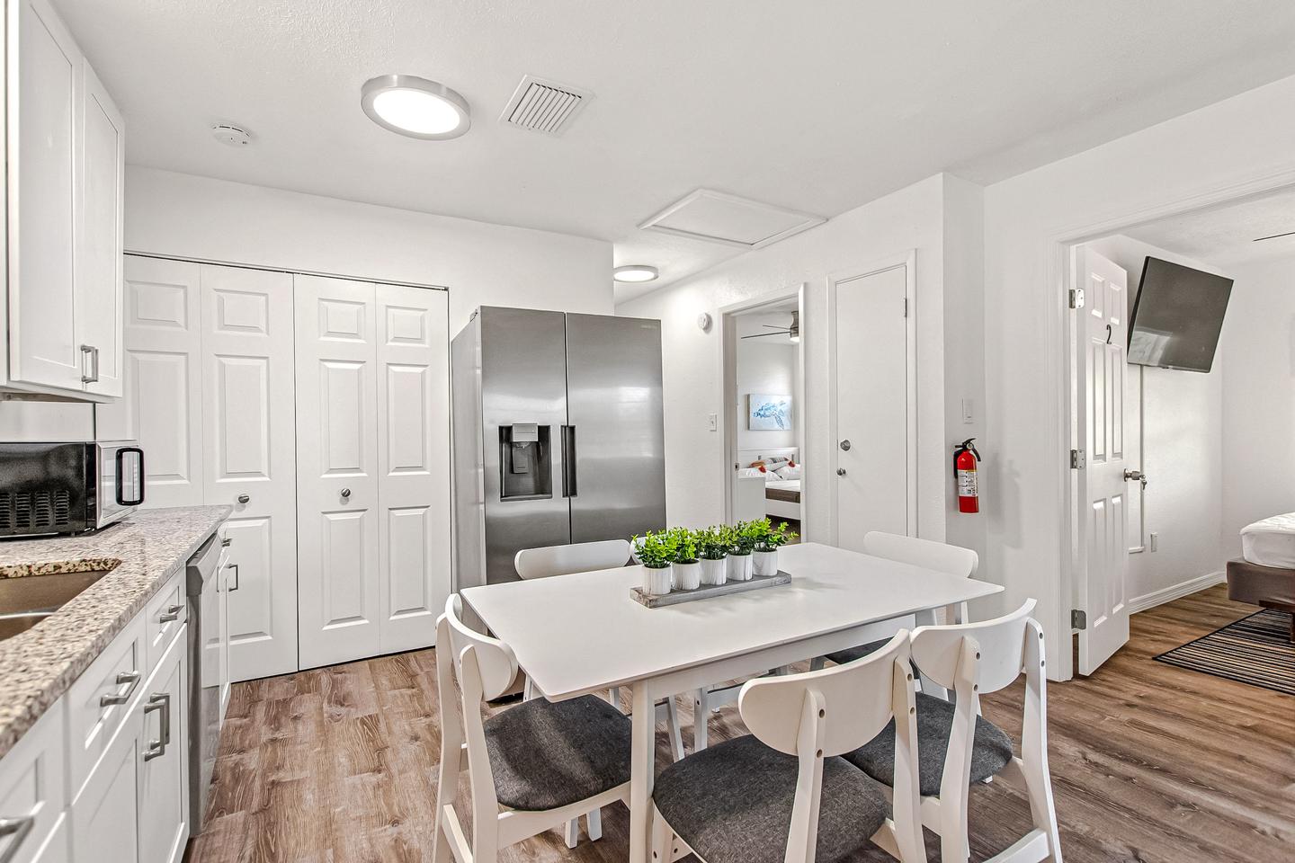 Common spaces including the kitchen