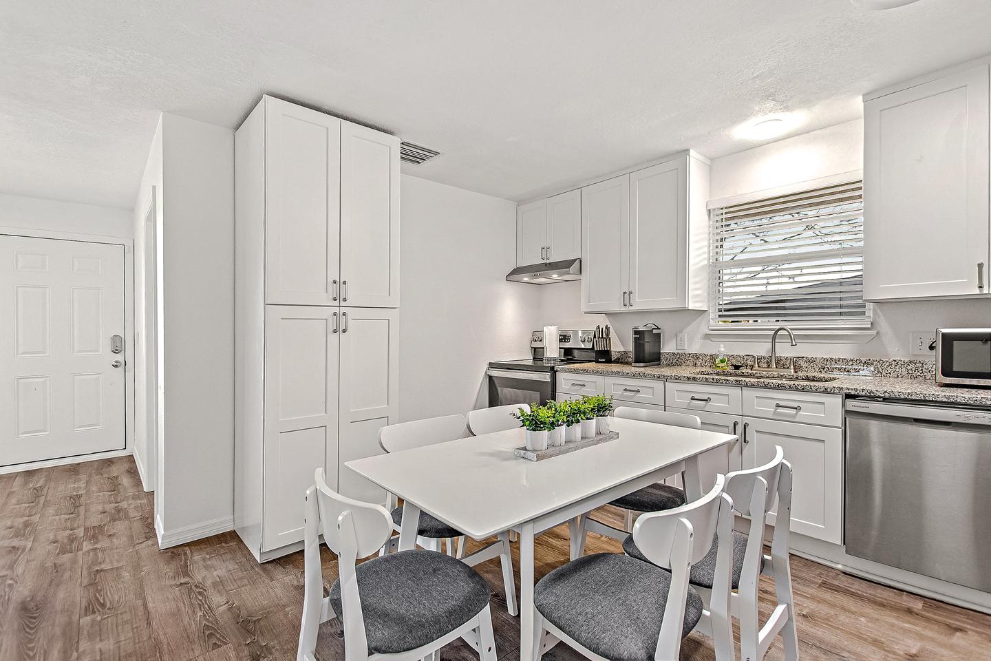 Common spaces including the kitchen