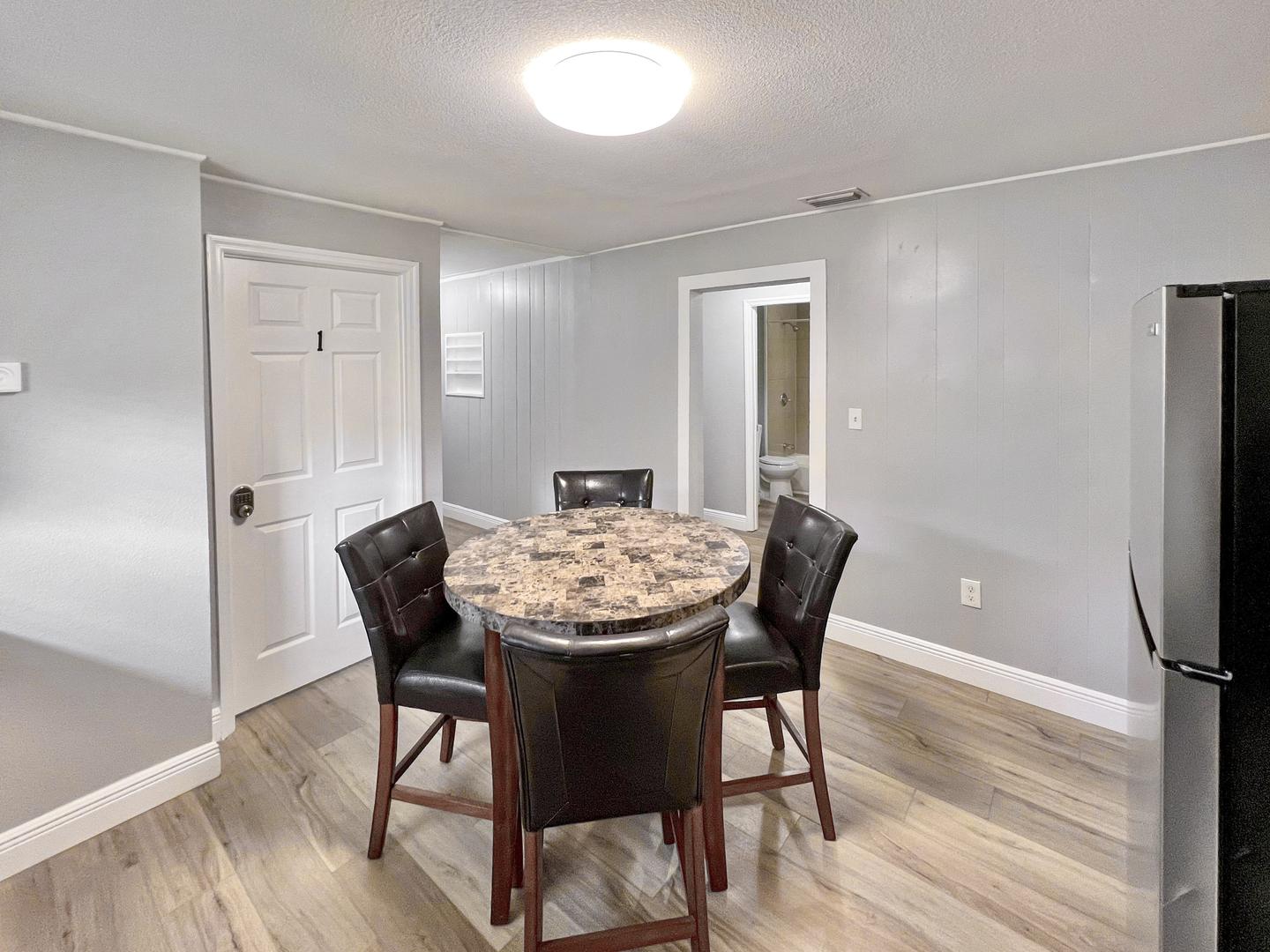 Common spaces including the kitchen