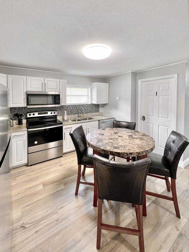 Common spaces including the kitchen