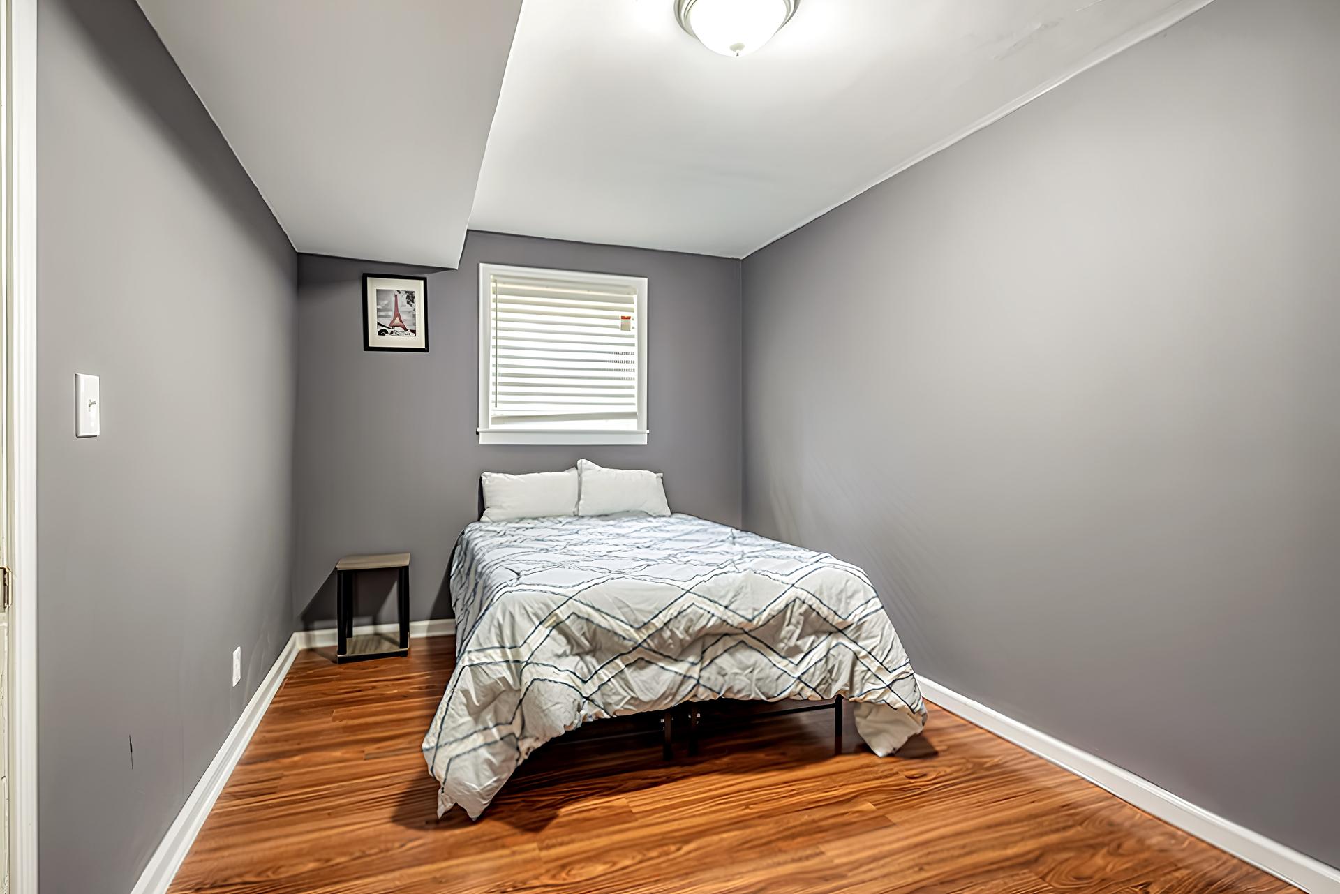 bedroom, detected: bed, window blind