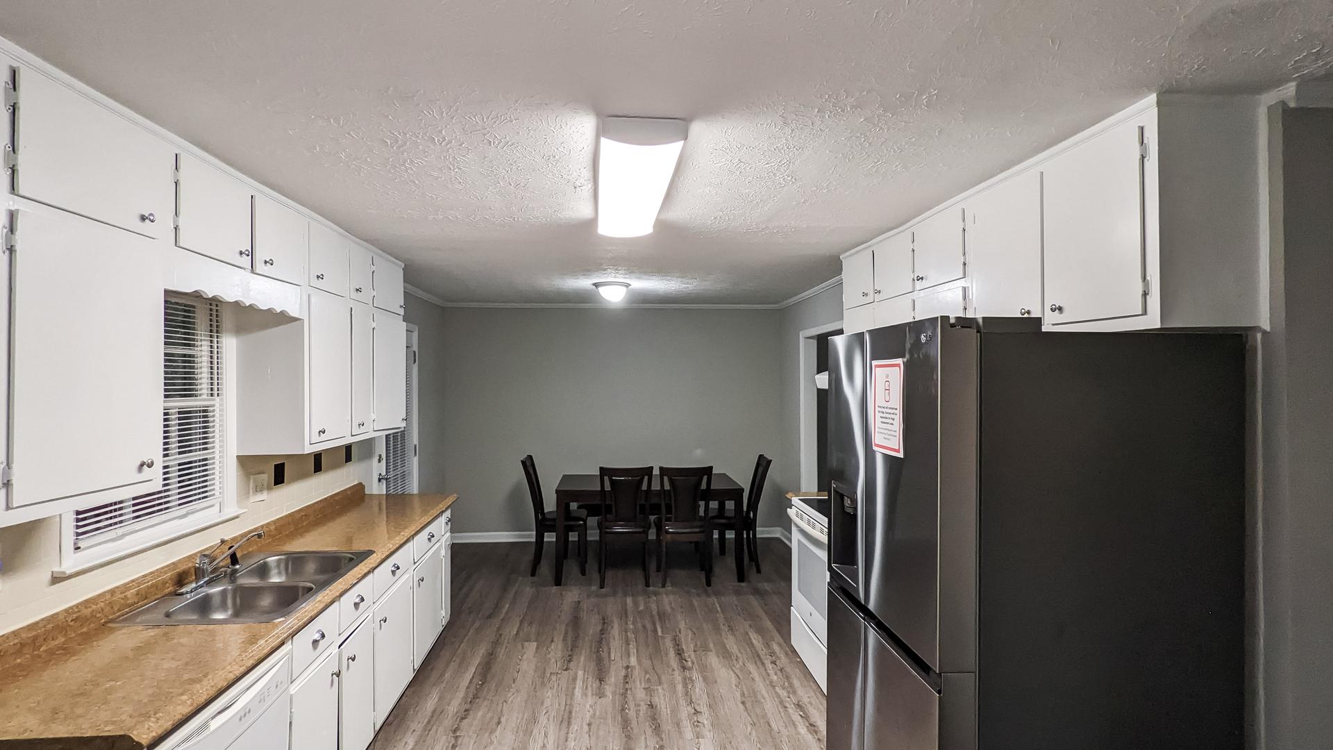 Common spaces including the kitchen