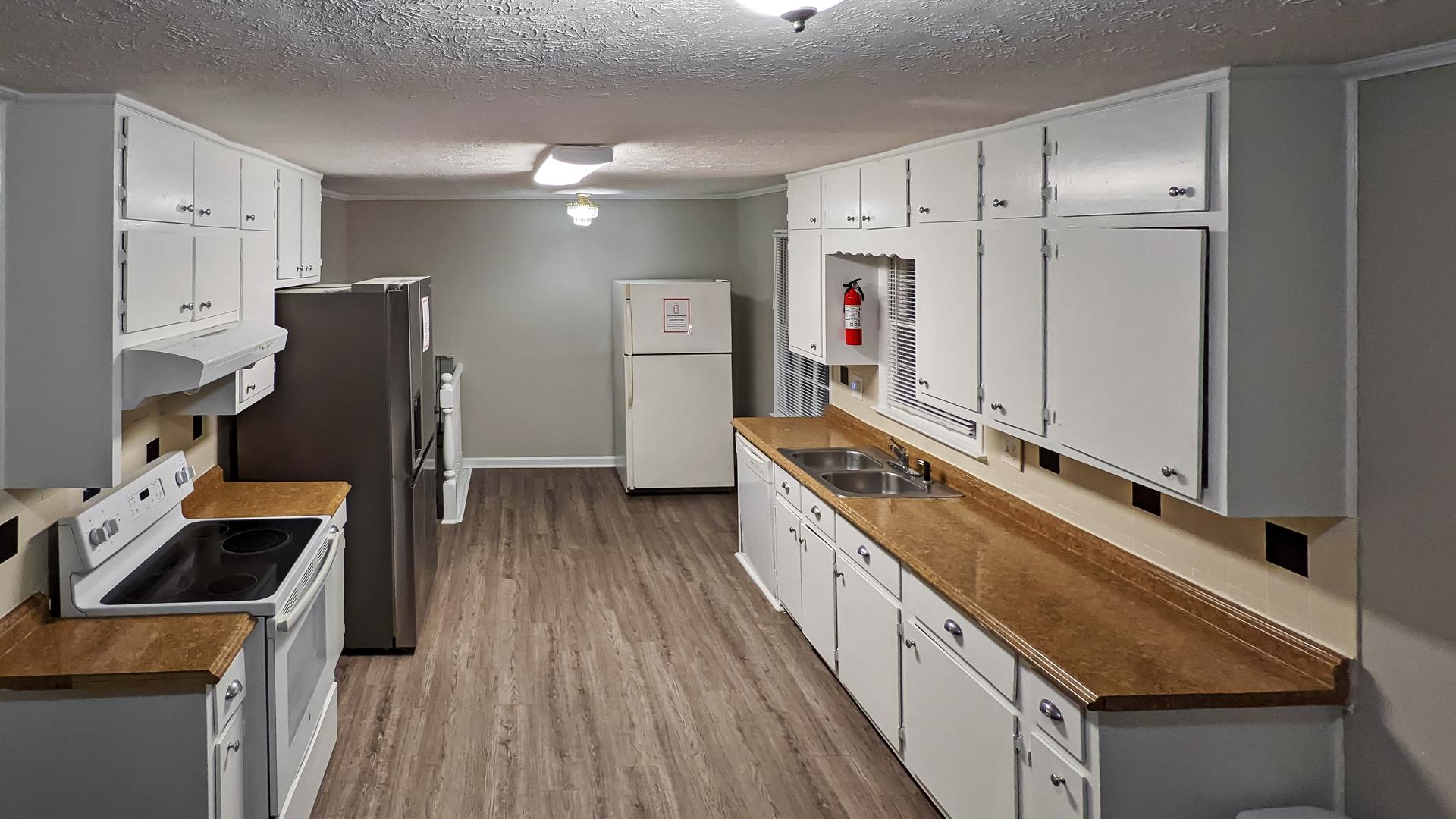 Common spaces including the kitchen