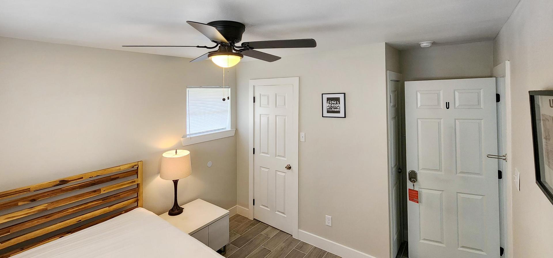 bedroom, detected: ceiling fan, bed