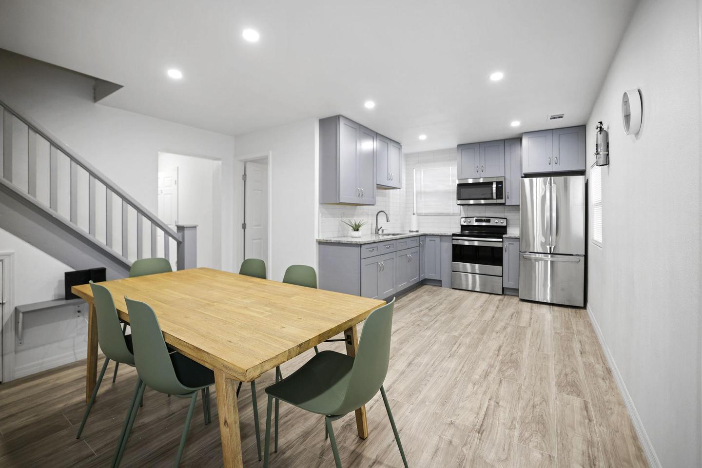 Common spaces including the kitchen