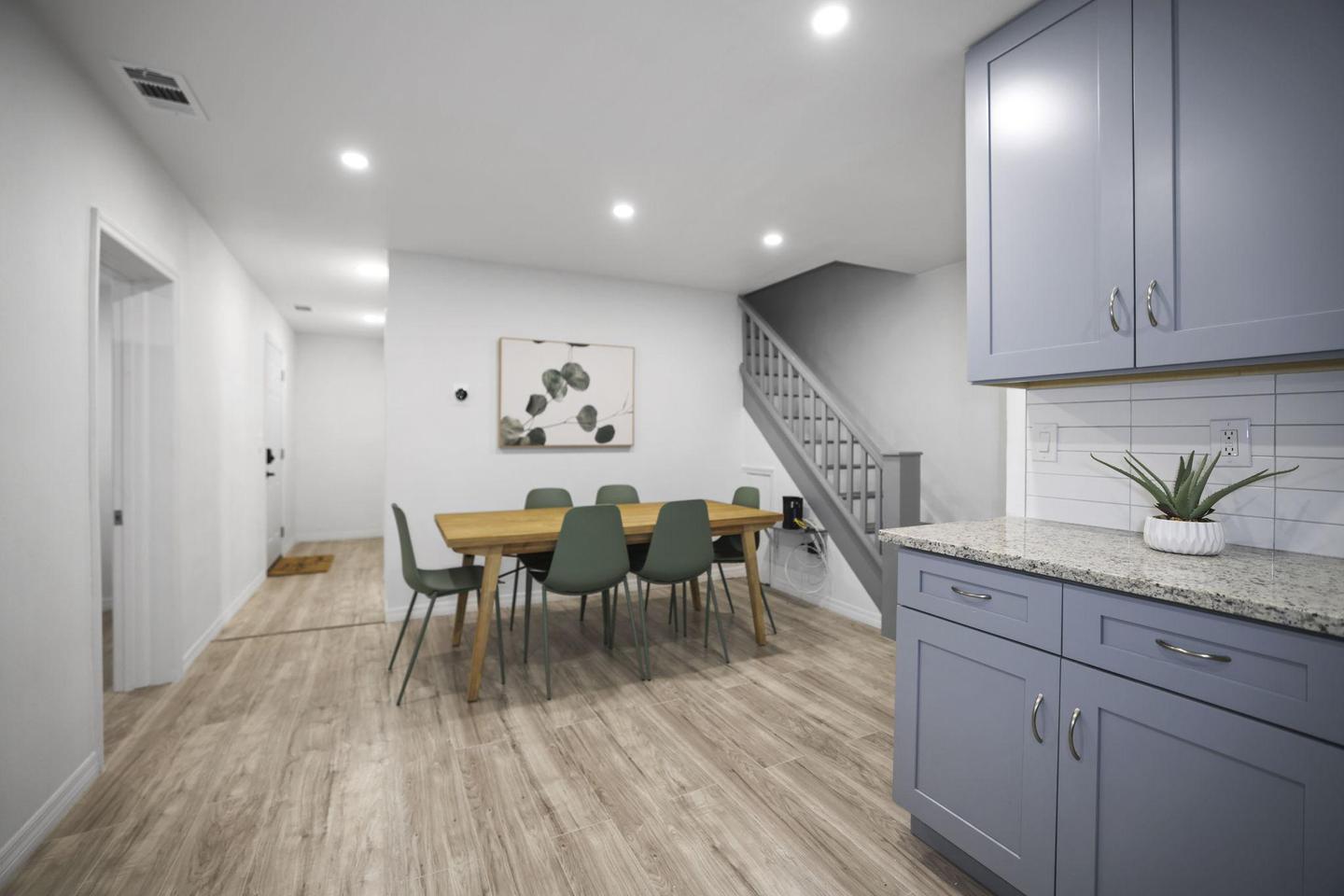 Common spaces including the kitchen