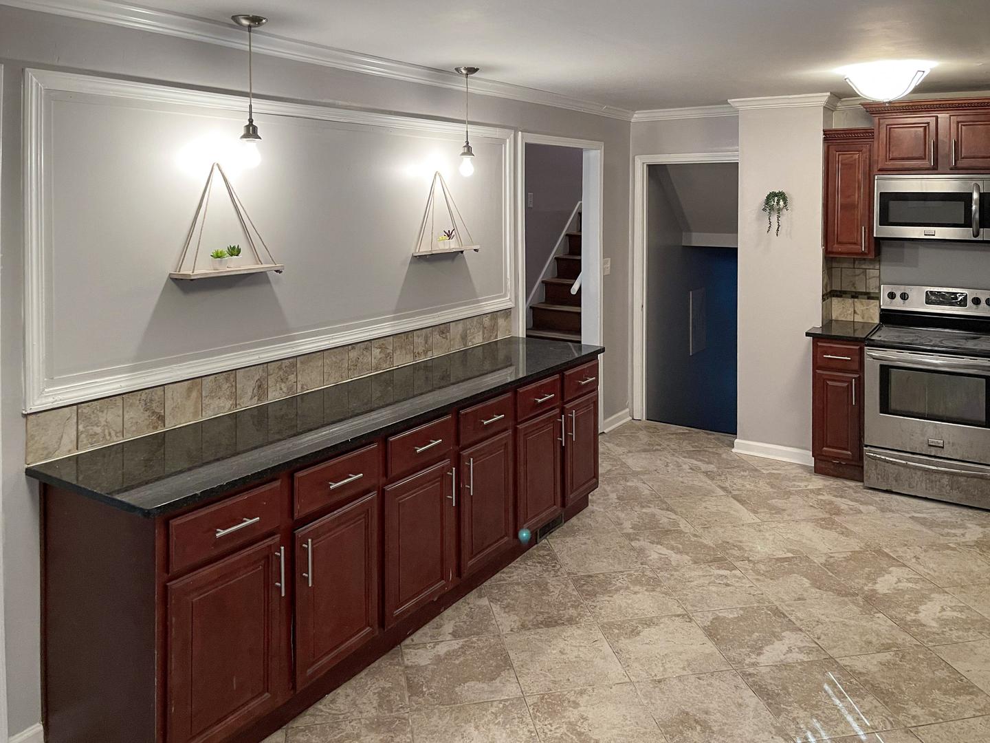 Common spaces including the kitchen
