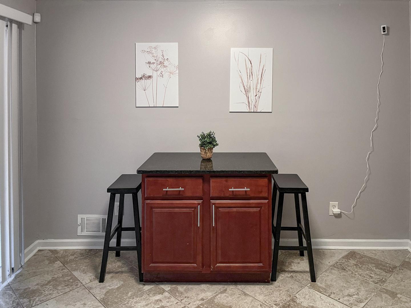 Common spaces including the kitchen