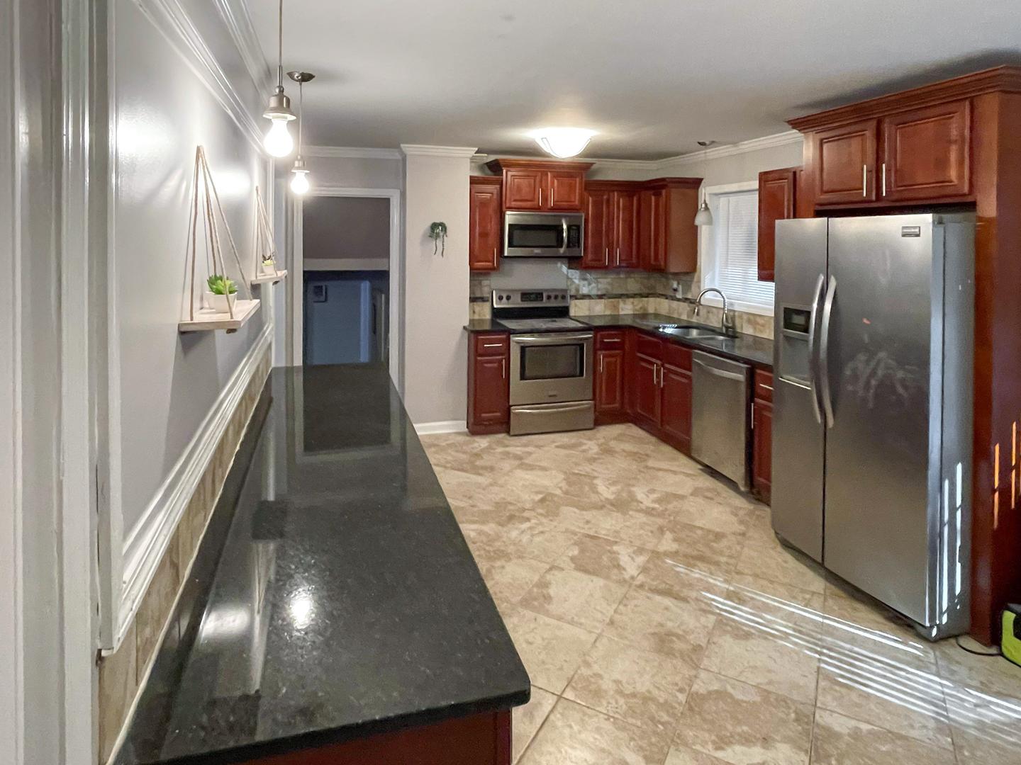 Common spaces including the kitchen