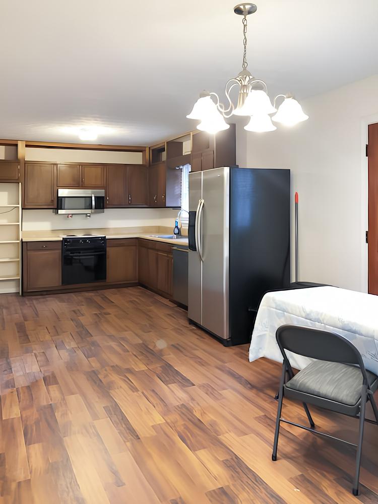 Common spaces including the kitchen