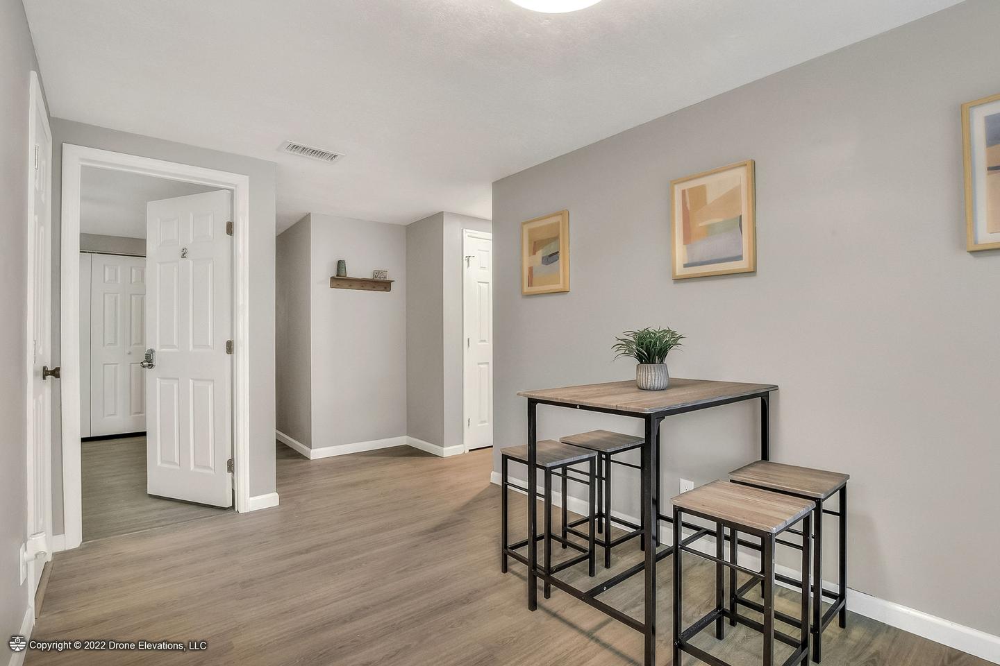 Common spaces including the kitchen