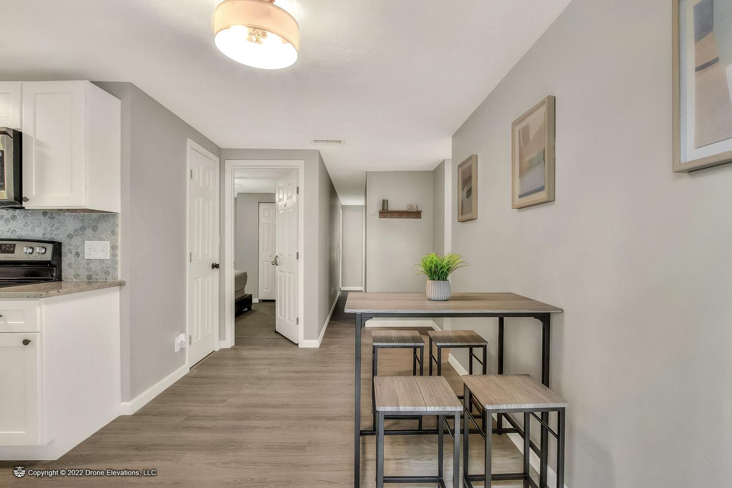 Common spaces including the kitchen