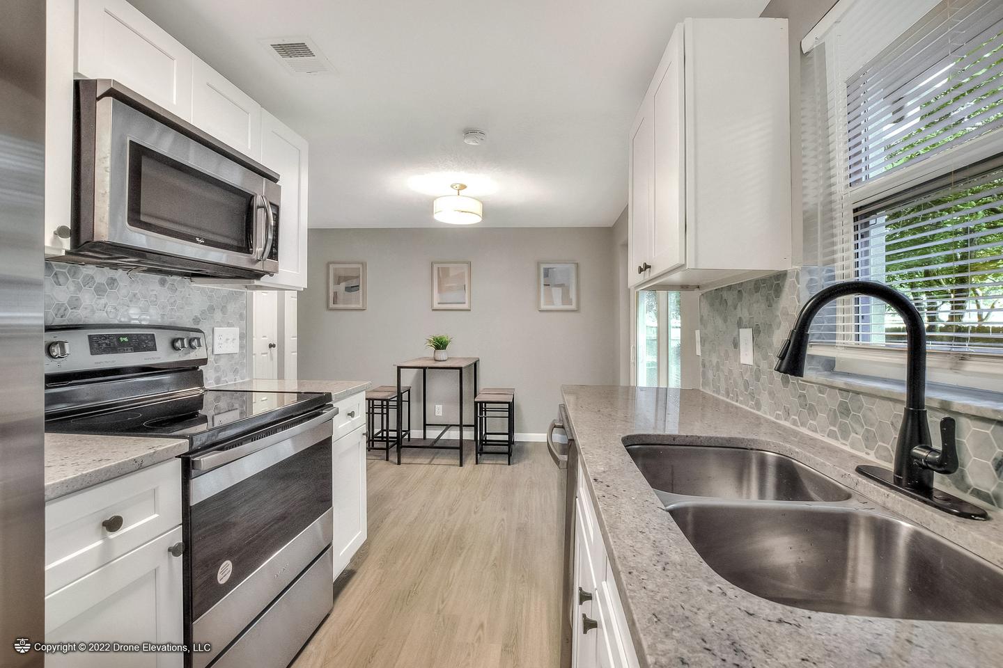 Common spaces including the kitchen