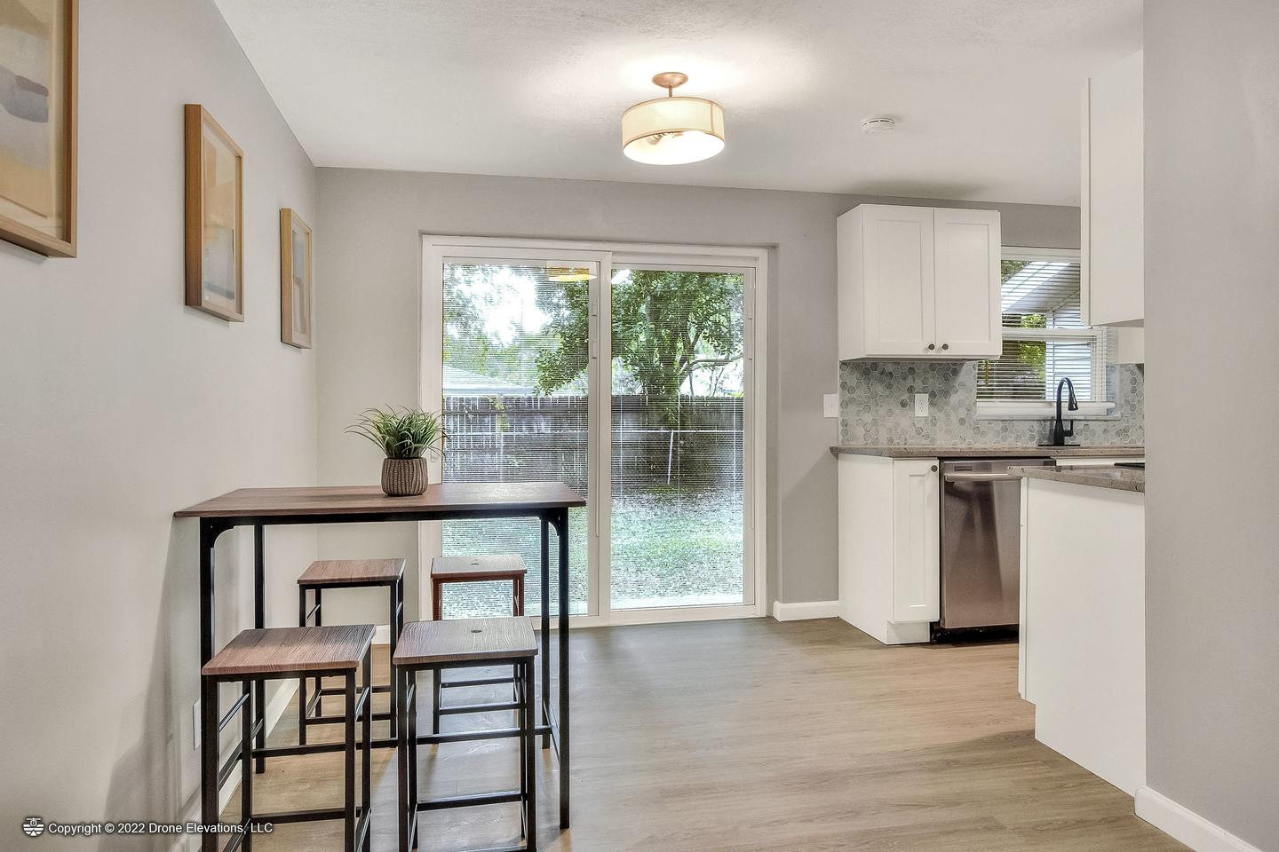 Common spaces including the kitchen