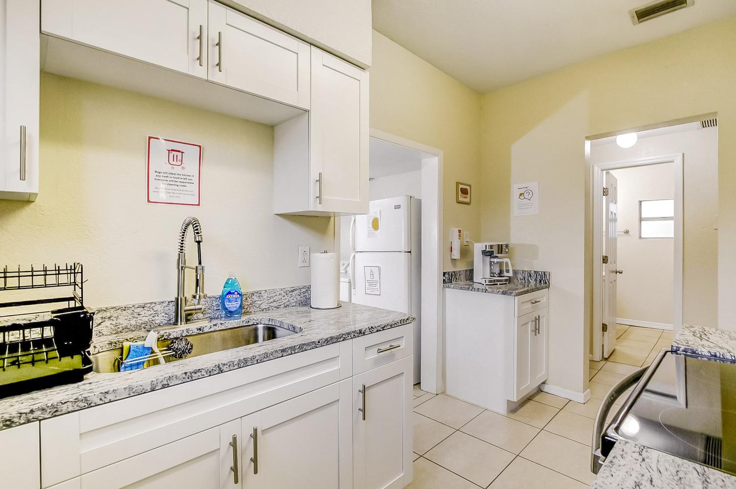 Common spaces including the kitchen