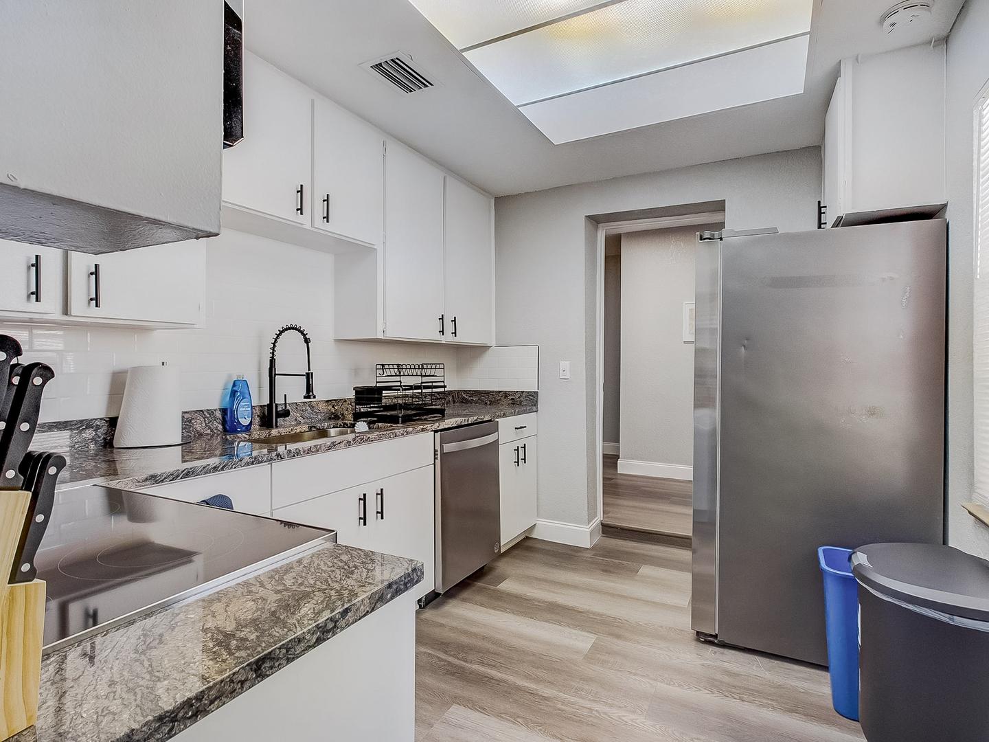 Common spaces including the kitchen