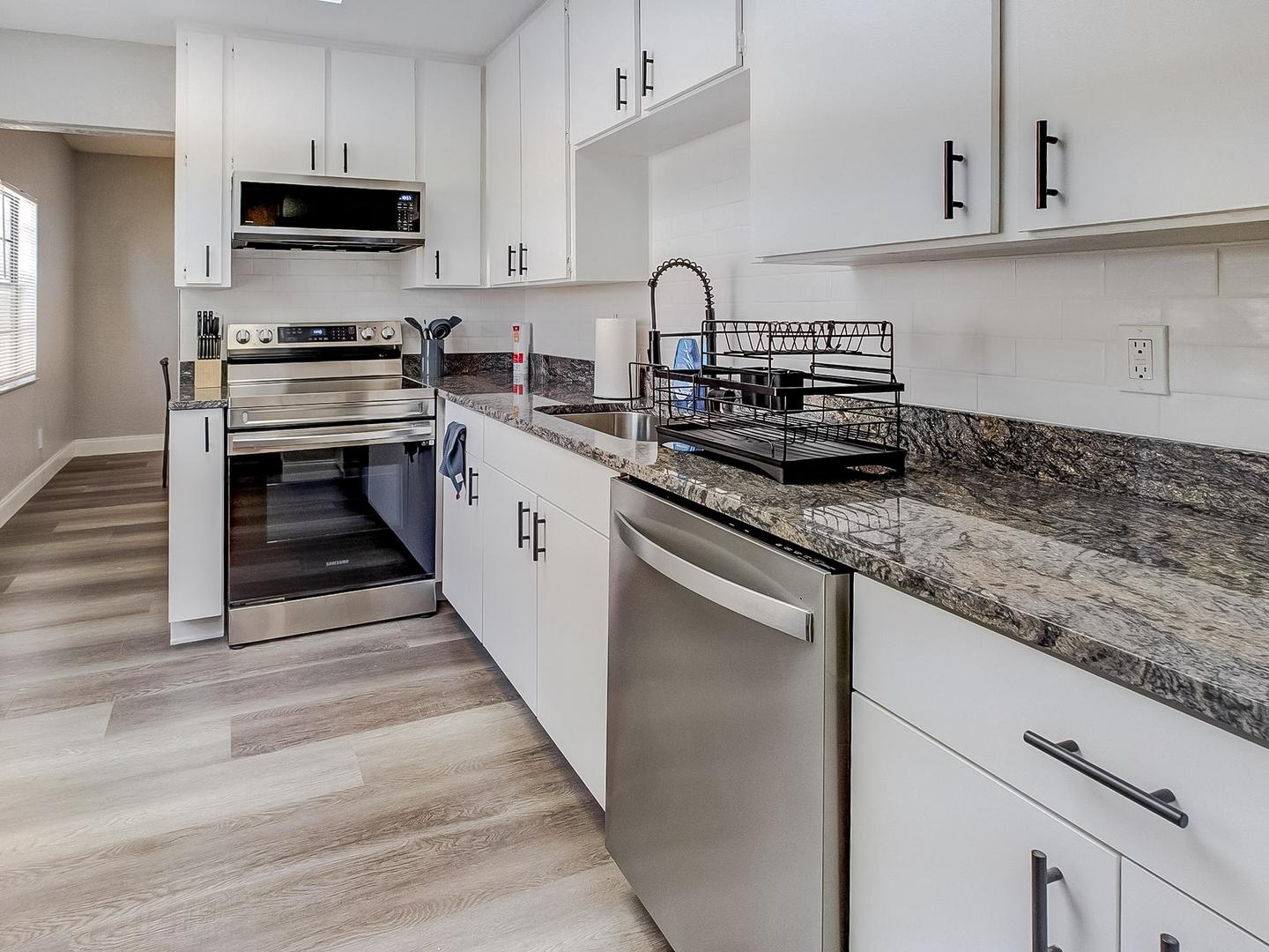 Common spaces including the kitchen