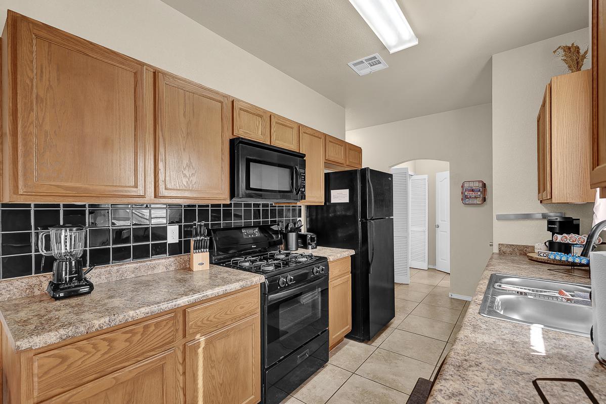 Common spaces including the kitchen