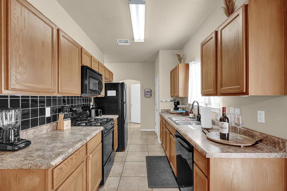 Common spaces including the kitchen