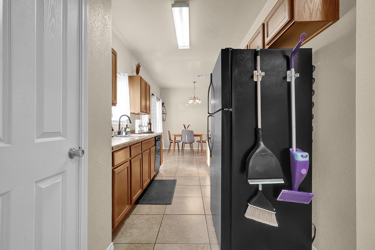 Common spaces including the kitchen