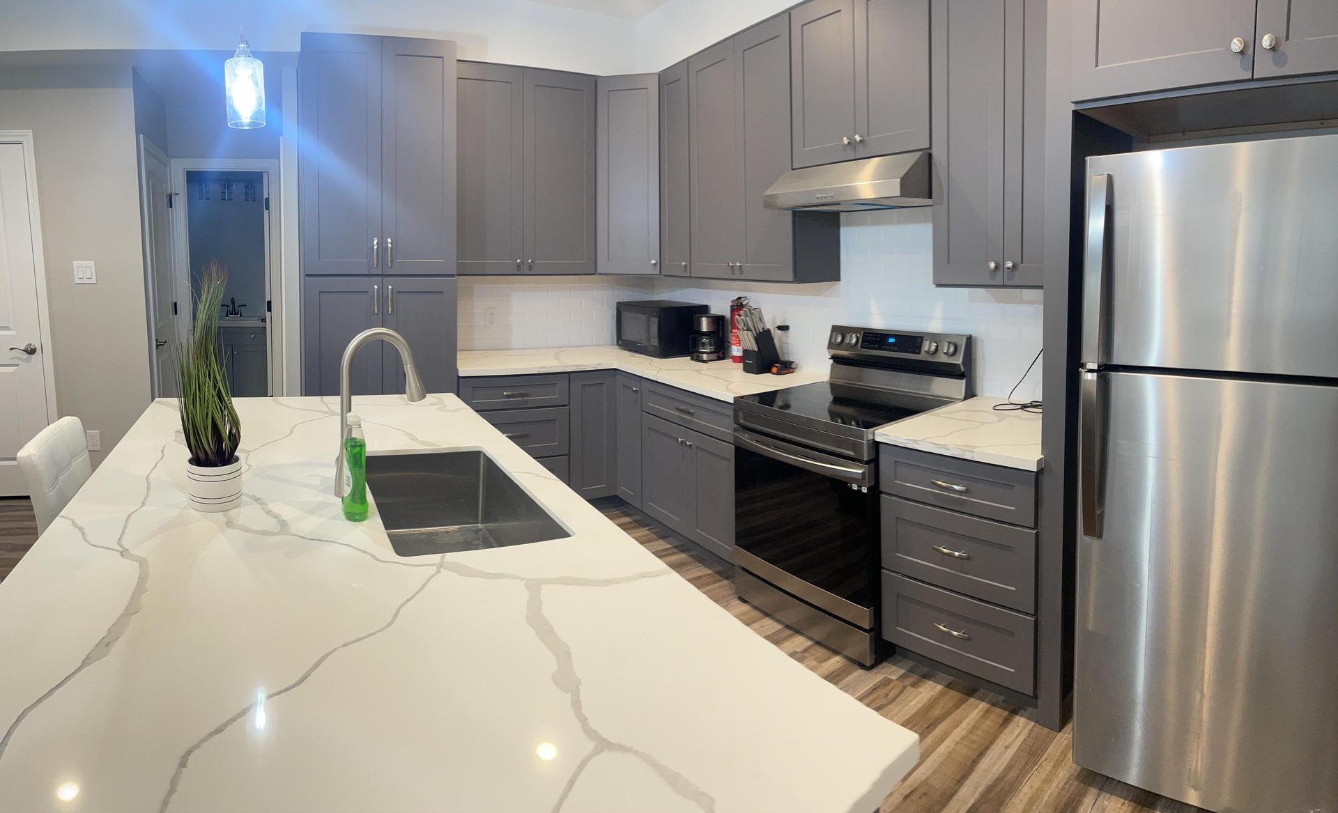 Common spaces including the kitchen