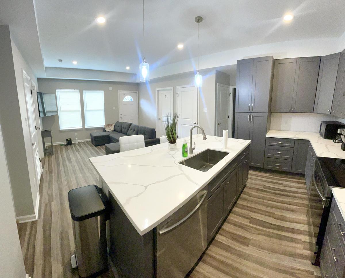 Common spaces including the kitchen