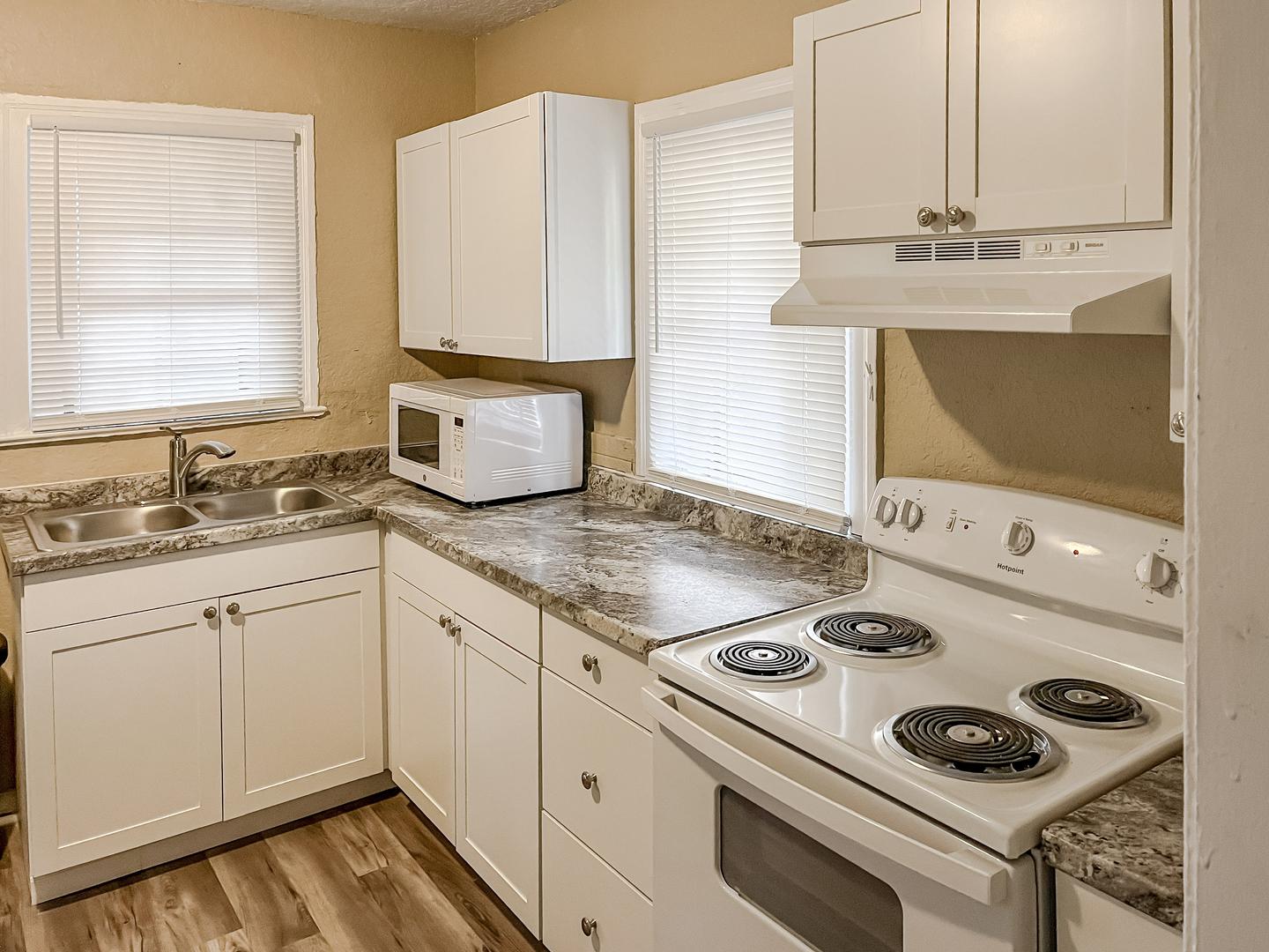 Common spaces including the kitchen