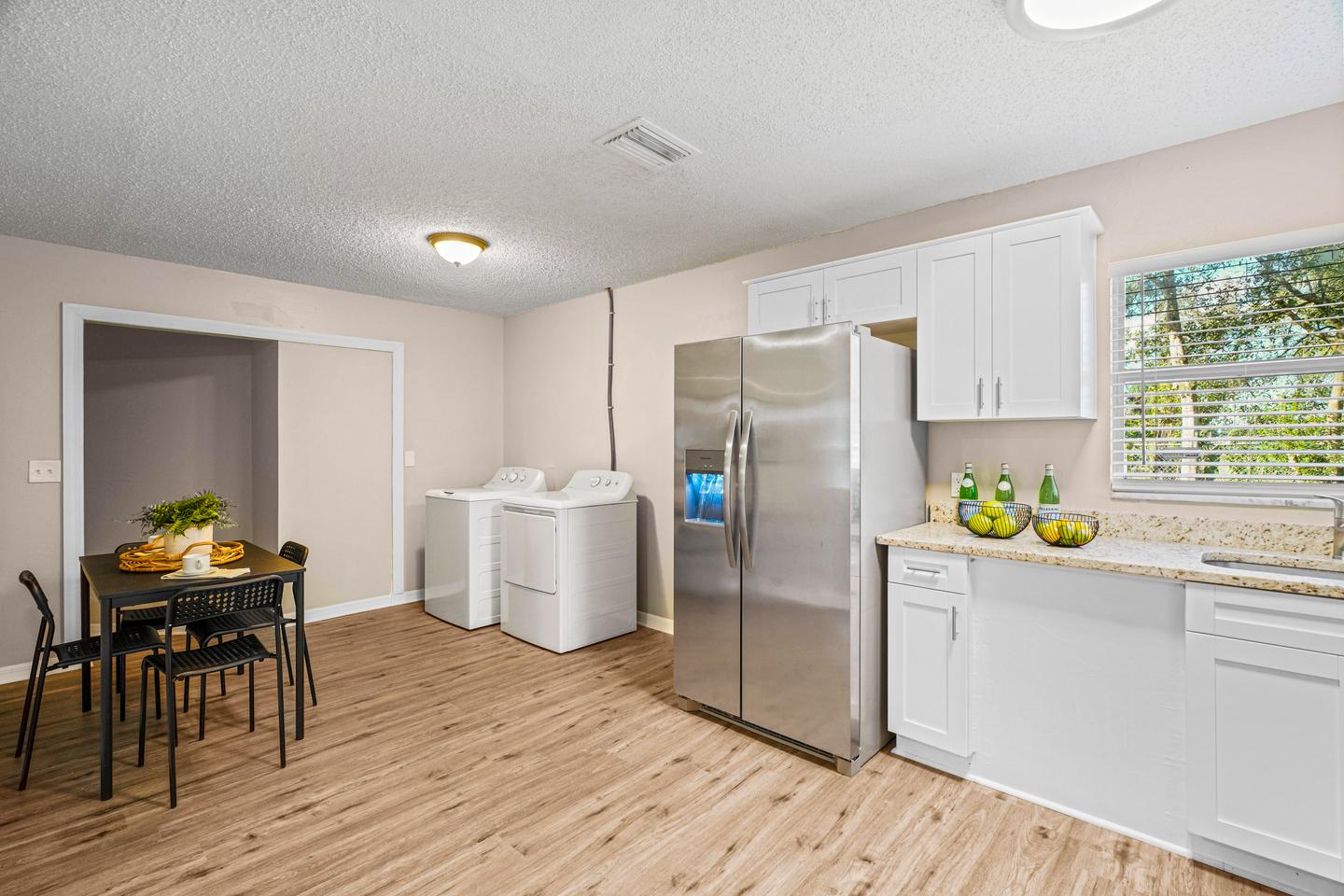 Common spaces including the kitchen