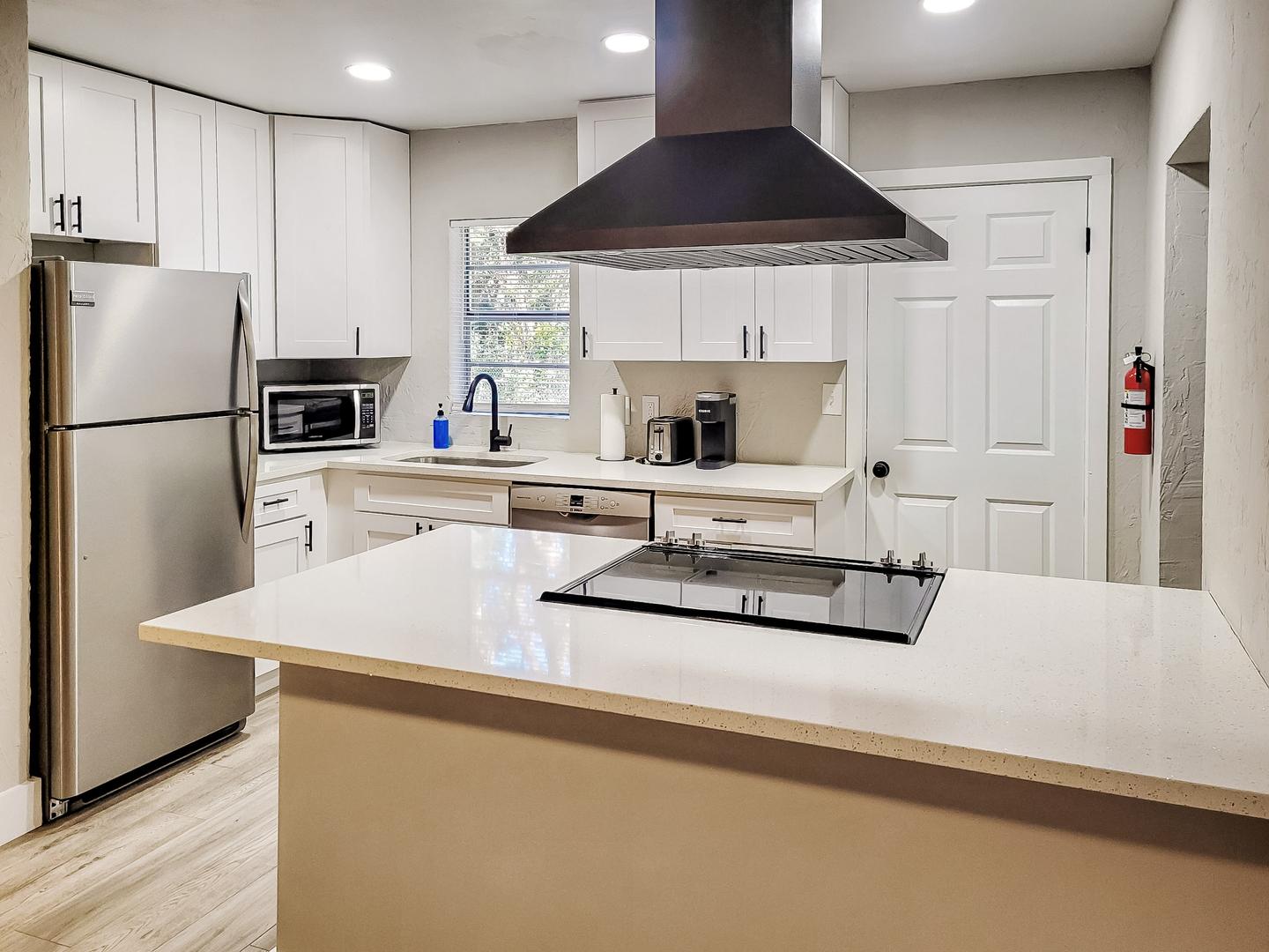 Common spaces including the kitchen