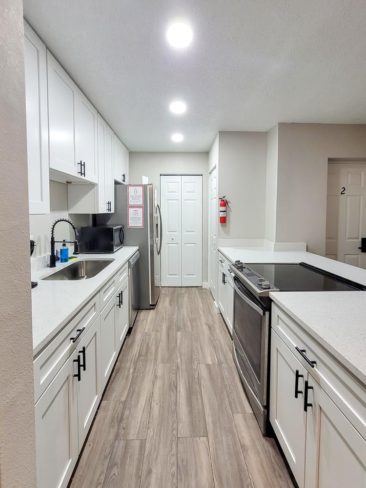 Common spaces including the kitchen