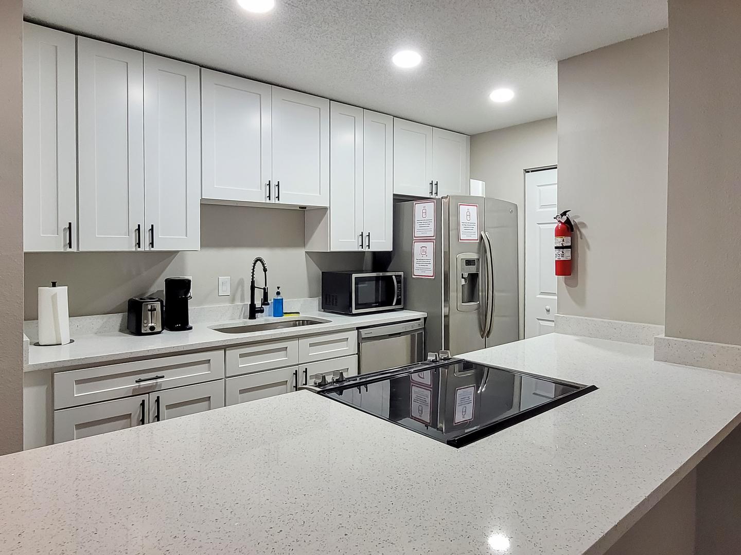 Common spaces including the kitchen