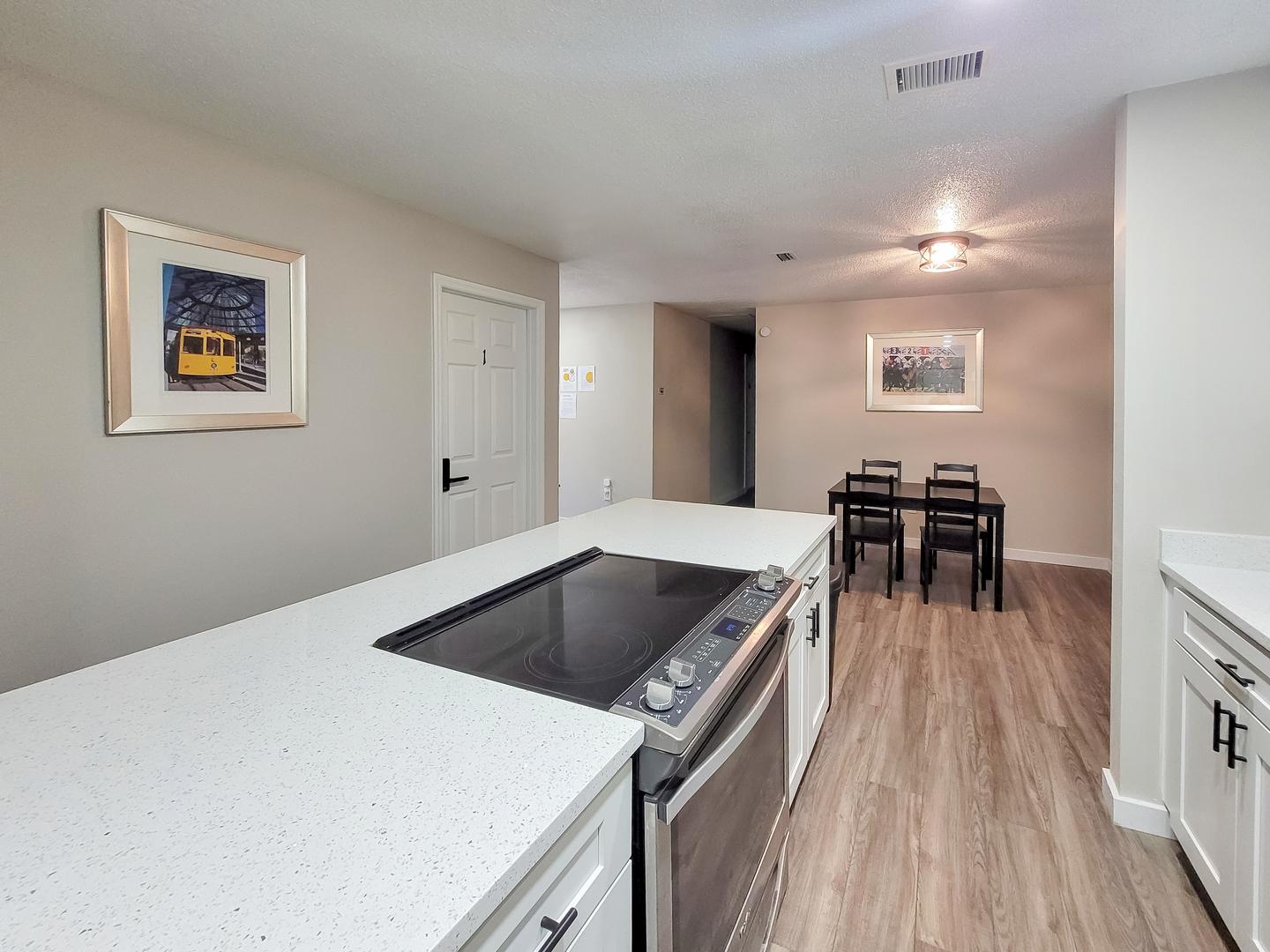 Common spaces including the kitchen